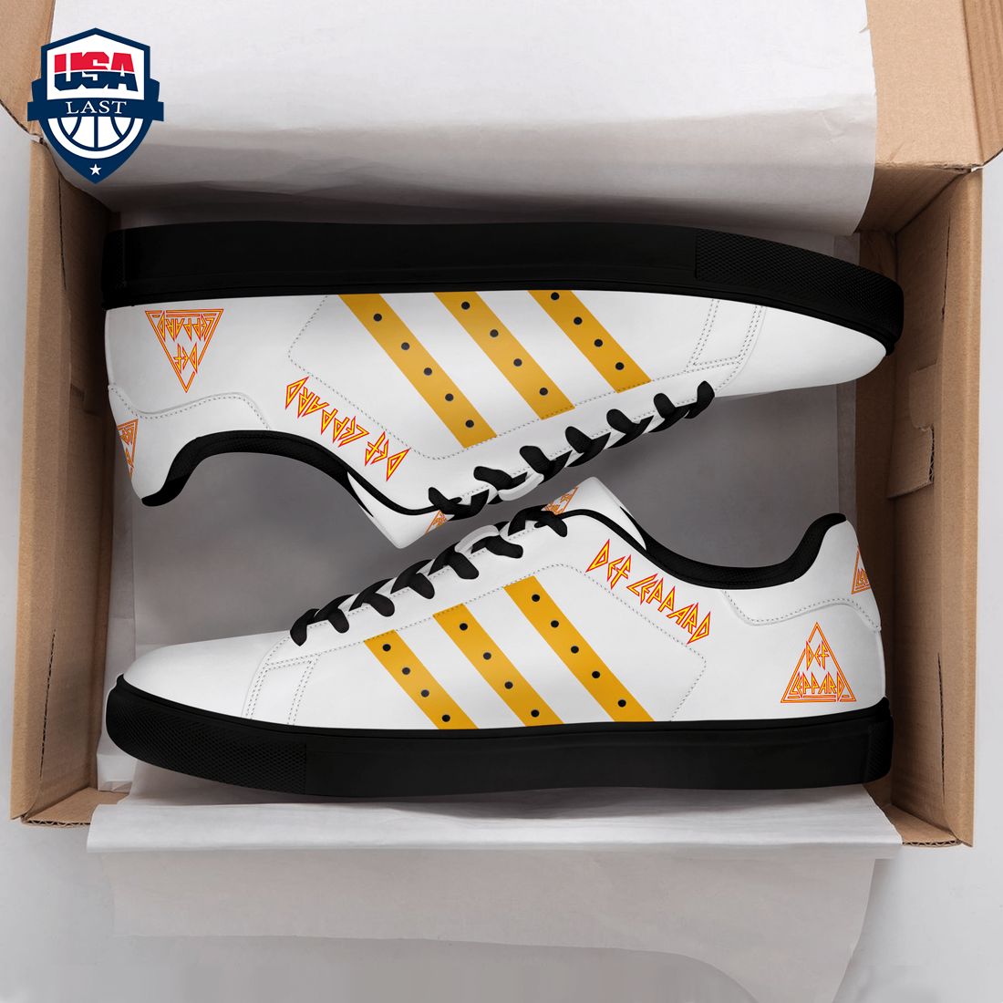 Def Leppard Yellow Stripes Style 1 Stan Smith Low Top Shoes – Saleoff