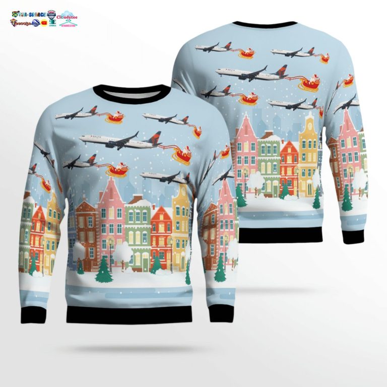 Delta Air Lines Boeing 757-900ER 3D Christmas Sweater - Royal Pic of yours