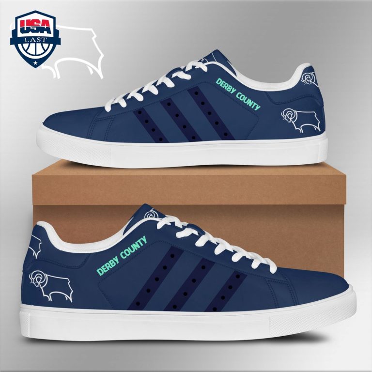 Derby County FC Navy Stripes Stan Smith Low Top Shoes - Awesome Pic guys