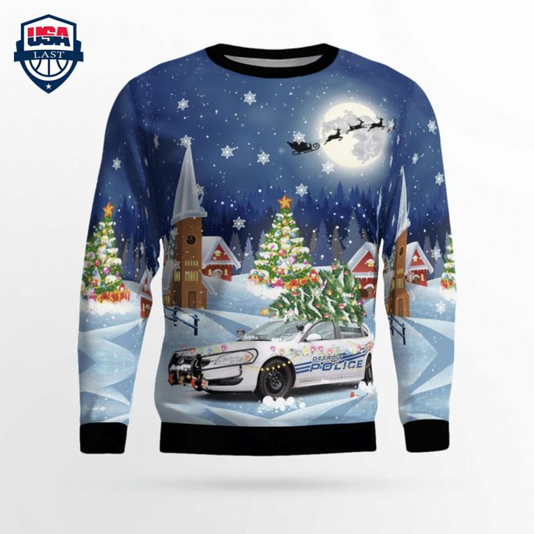 Detroit Police Department 3D Christmas Sweater - Wow, cute pie