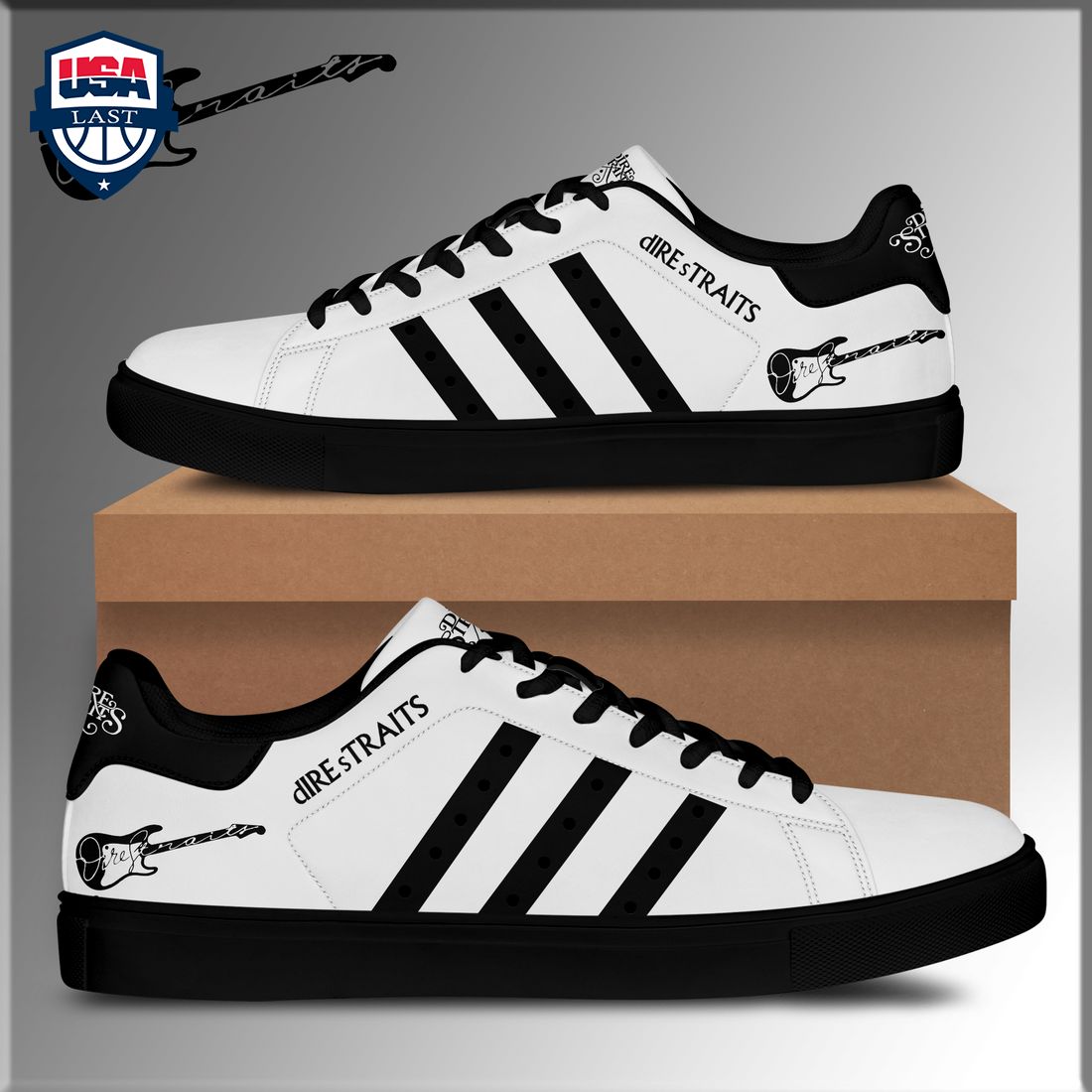 Dire Straits Black Stripes Stan Smith Low Top Shoes – Saleoff