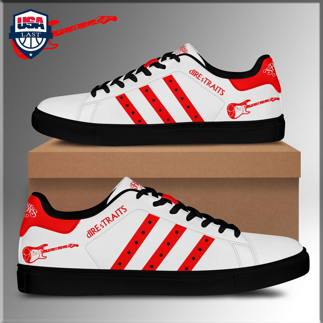 Dire Straits Red Stripes Style 1 Stan Smith Low Top Shoes – Saleoff