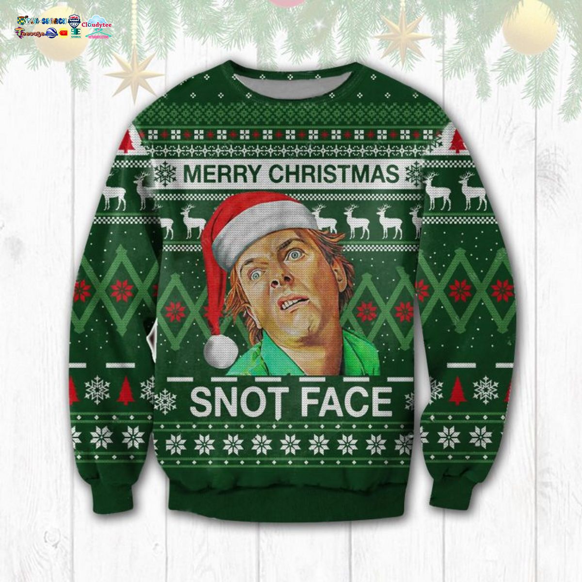 Drop Dead Fred Merry Christmas Snot Face Ugly Christmas Sweater