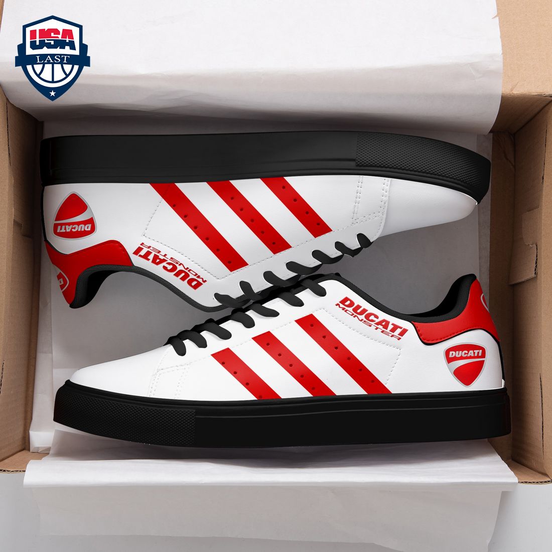 Ducati Monster Red Stripes Stan Smith Low Top Shoes – Saleoff