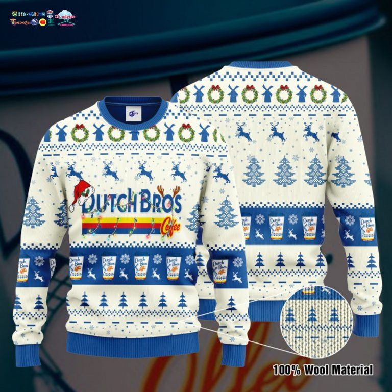 Dutch Bros Santa Hat Ugly Christmas Sweater - Loving click