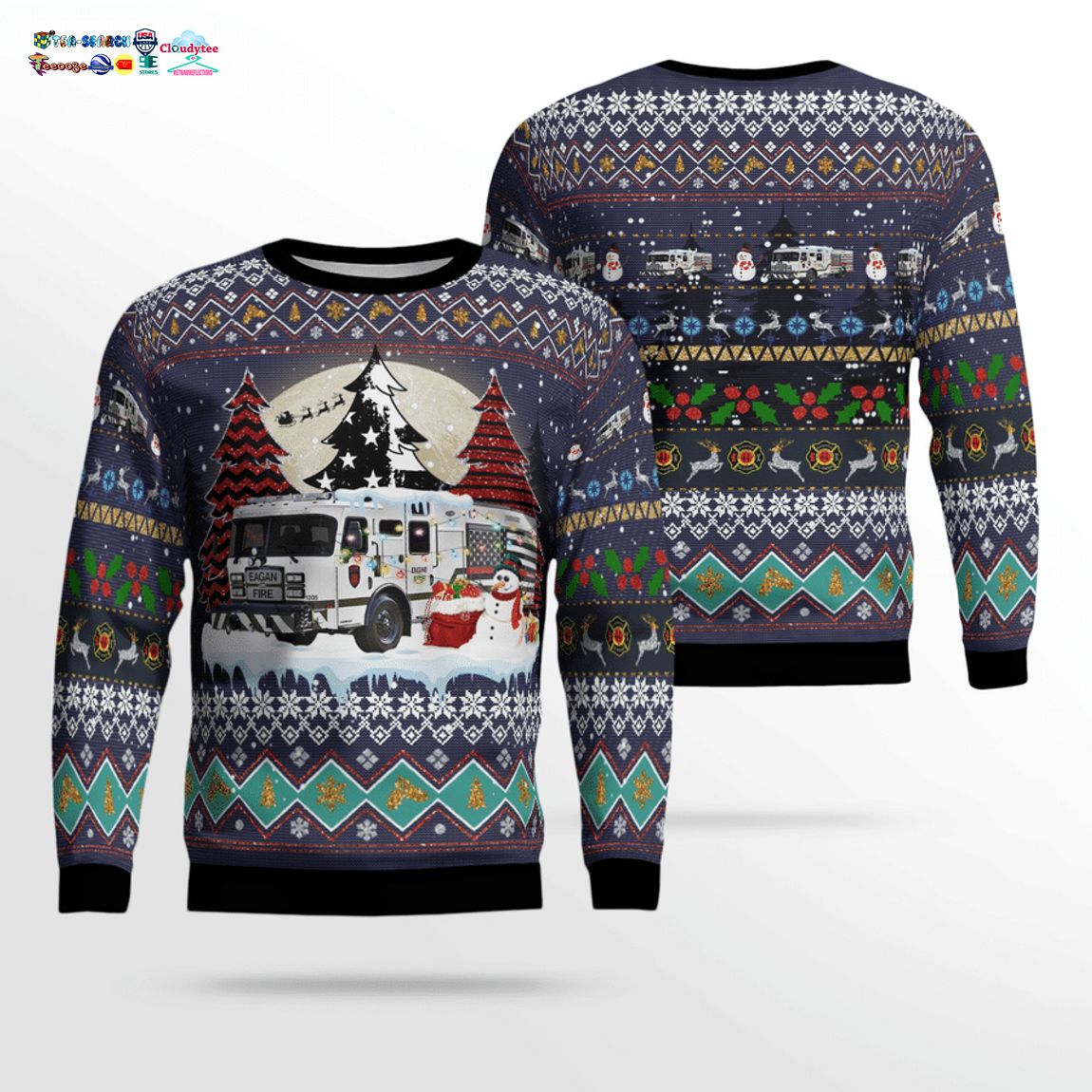 Eagan Fire Department Ver 2 3D Christmas Sweater