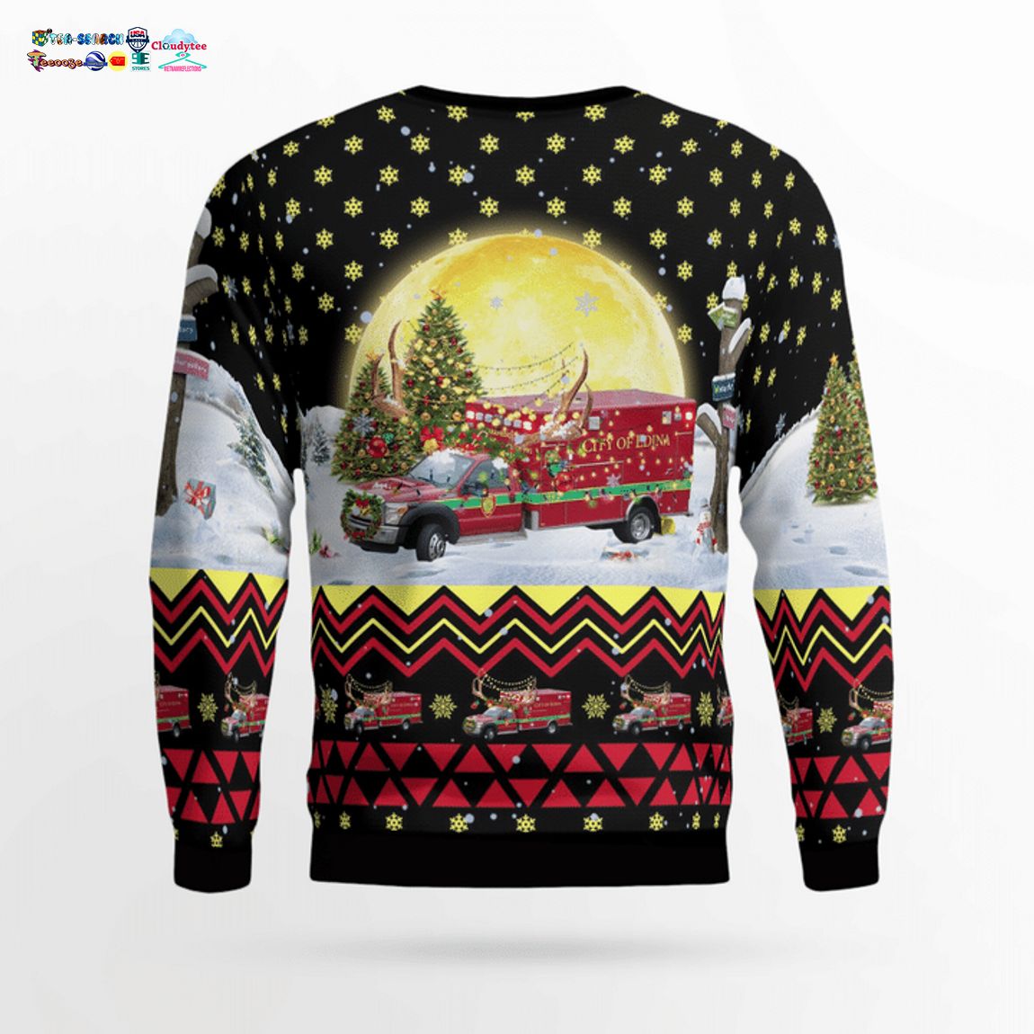 Edina Fire Department Ambulance M92 3D Christmas Sweater - Saleoff