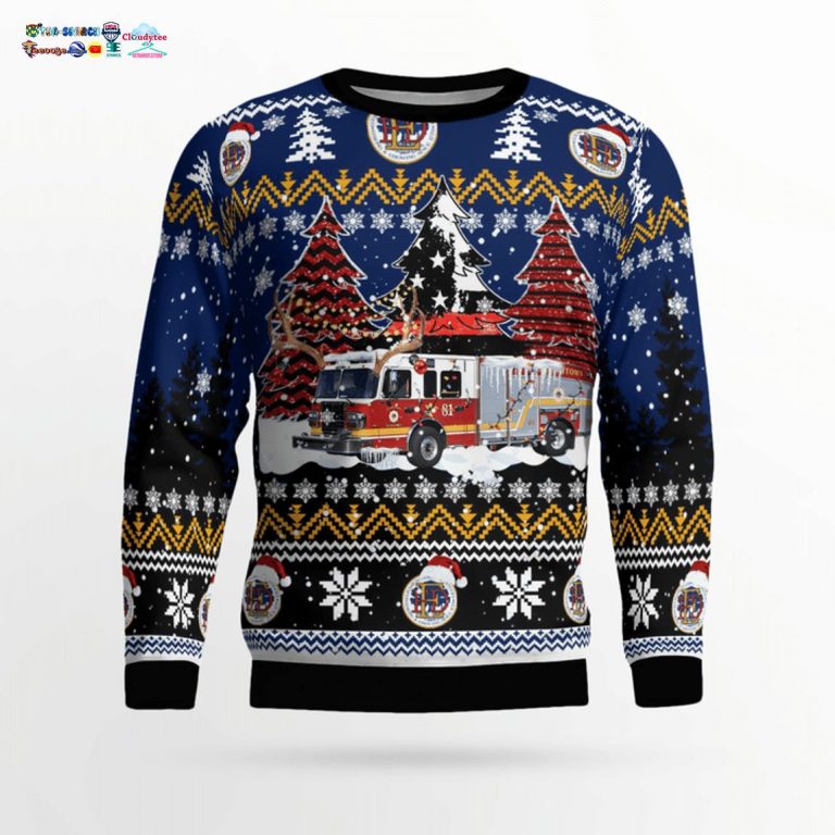 Elizabethtown Fire Department Ver 3 3D Christmas Sweater - Studious look
