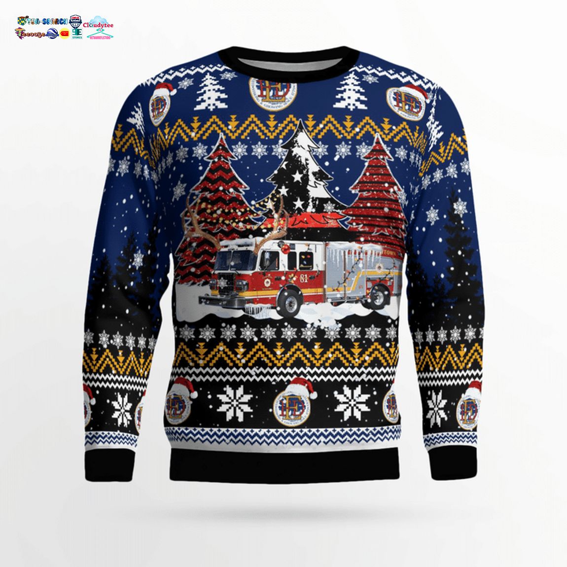 Elizabethtown Fire Department Ver 3 3D Christmas Sweater