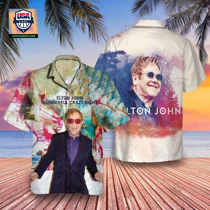 Elton John Wonderful Crazy Night Album Hawaiian Shirt - Elegant and sober Pic