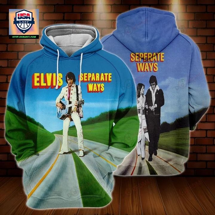 Elvis Presley Separate Ways All Over Print Hoodie - Royal Pic of yours
