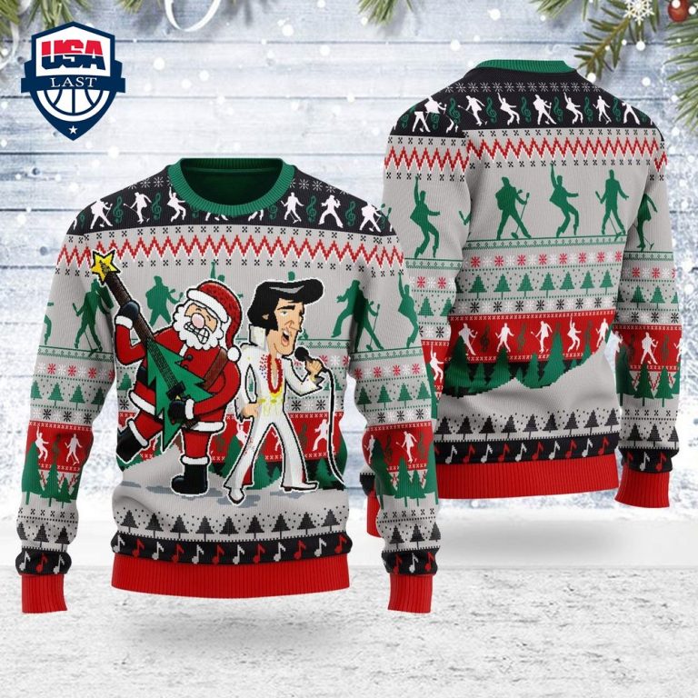 Elvis Presley With Santa Ugly Christmas Sweater - You tried editing this time?
