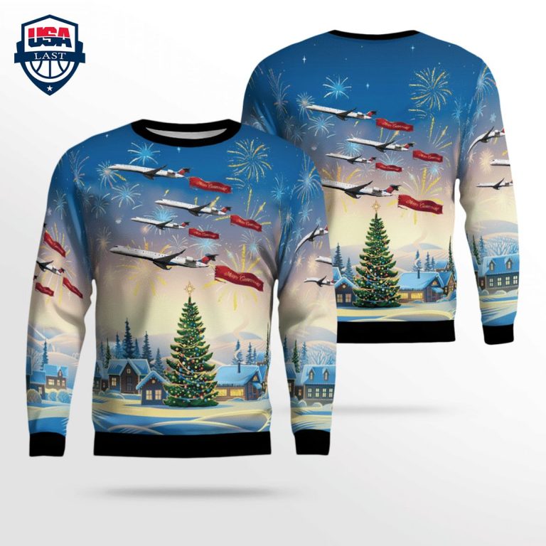 Endeavor Air Bombardier CRJ-900LR 3D Christmas Sweater - Out of the world