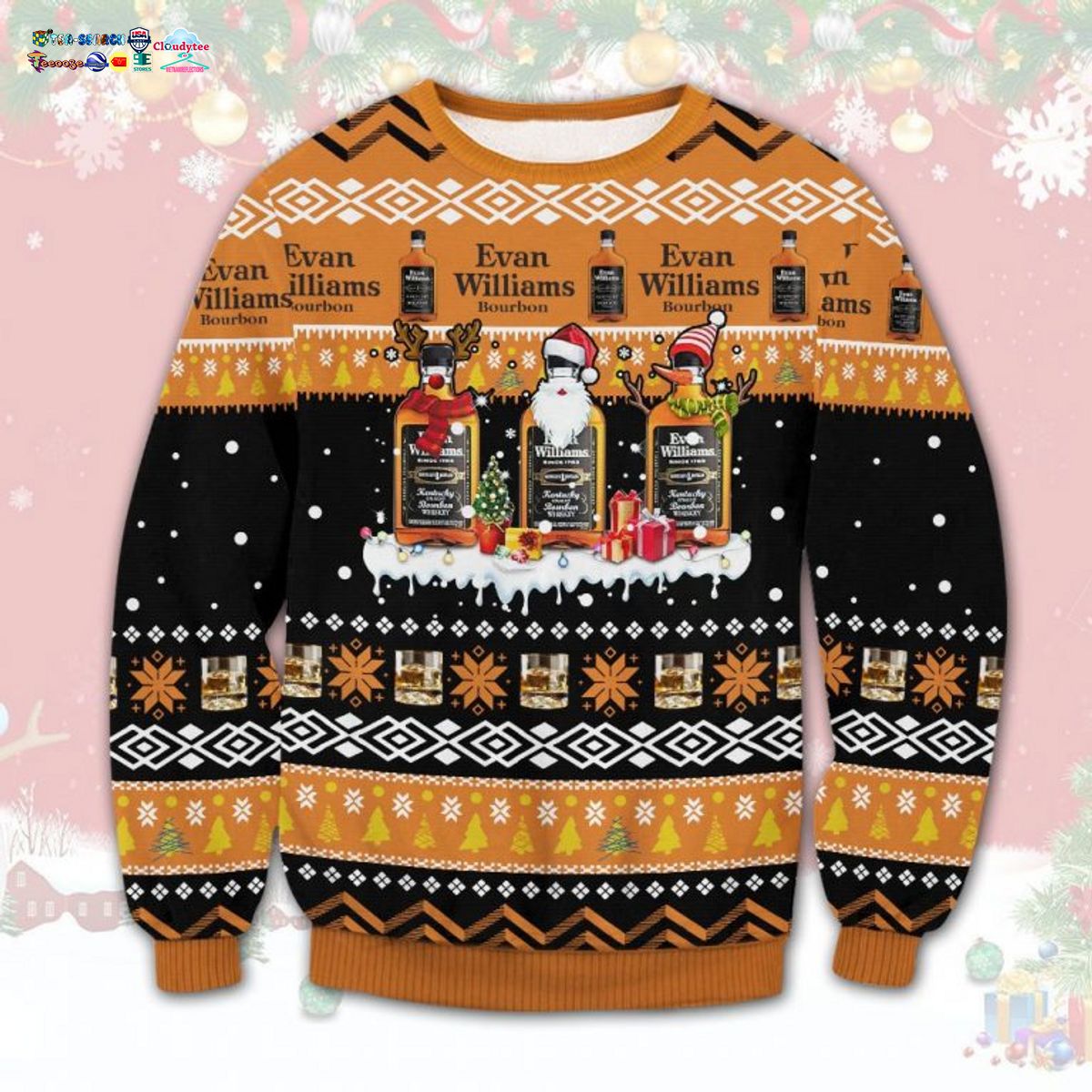 Evan Williams Bourbon Ugly Christmas Sweater