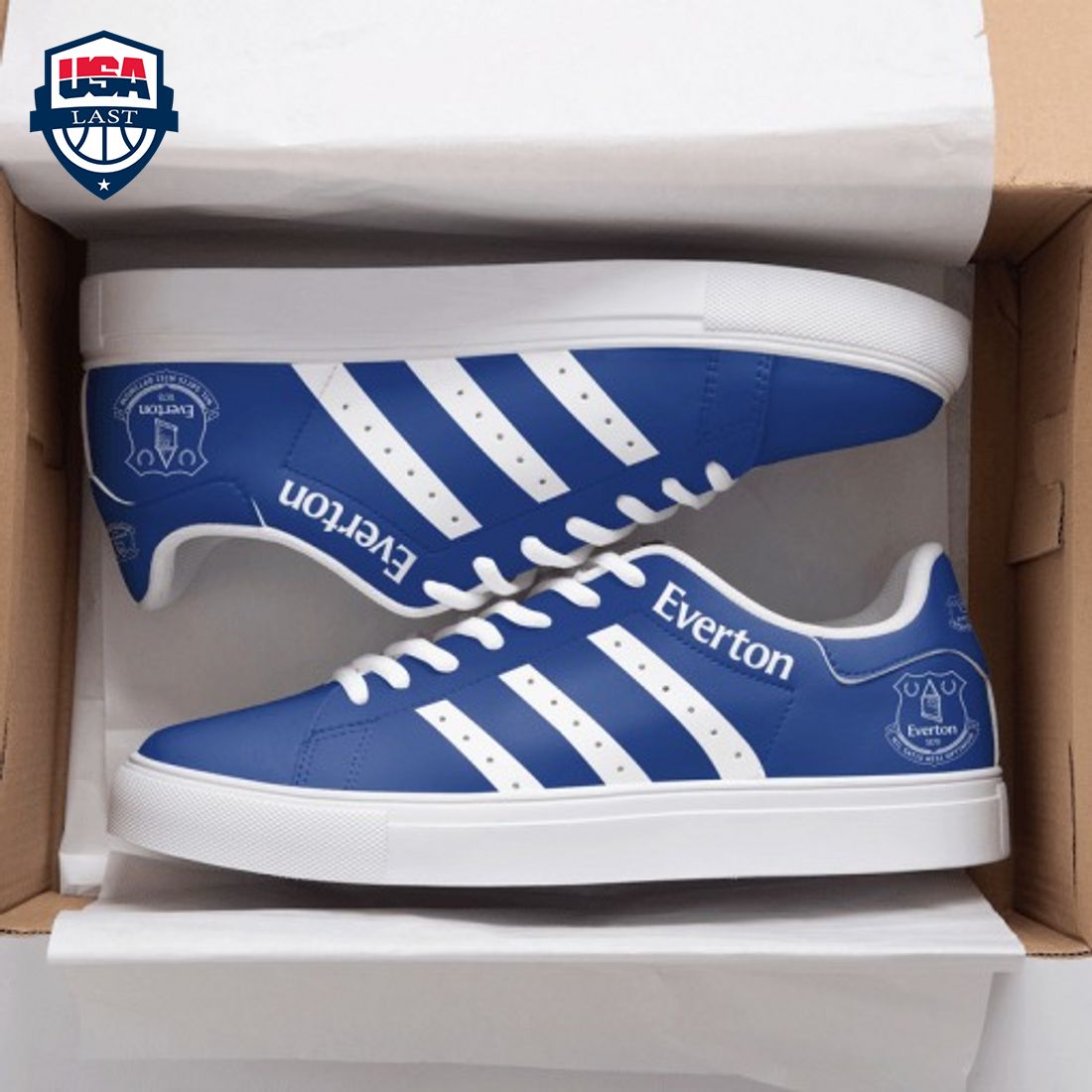 Everton FC White Stripes Style 1 Stan Smith Low Top Shoes – Saleoff