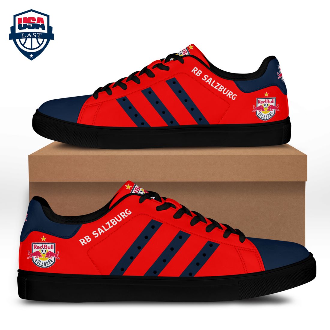 FC Red Bull Salzburg Navy Stripes Style 2 Stan Smith Low Top Shoes – Saleoff