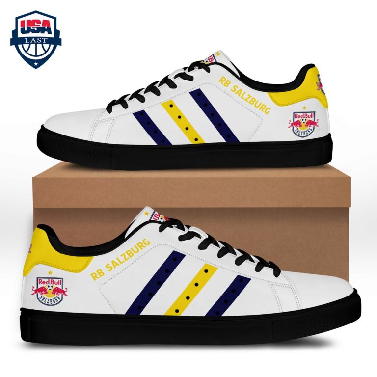 FC Red Bull Salzburg Navy Yellow Stripes Stan Smith Low Top Shoes - Cool DP