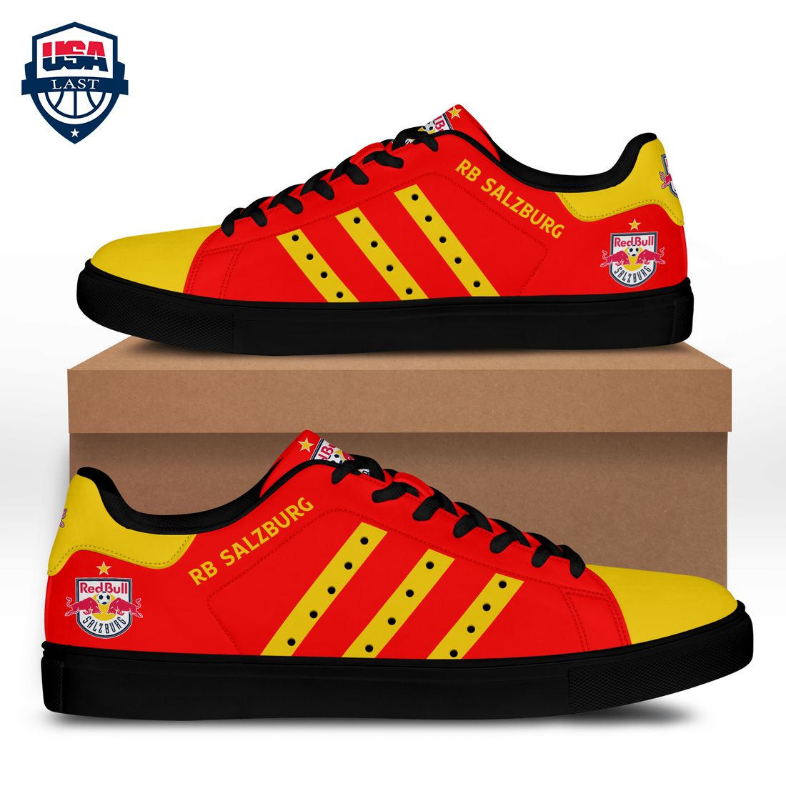 FC Red Bull Salzburg Yellow Stripes Style 2 Stan Smith Low Top Shoes – Saleoff