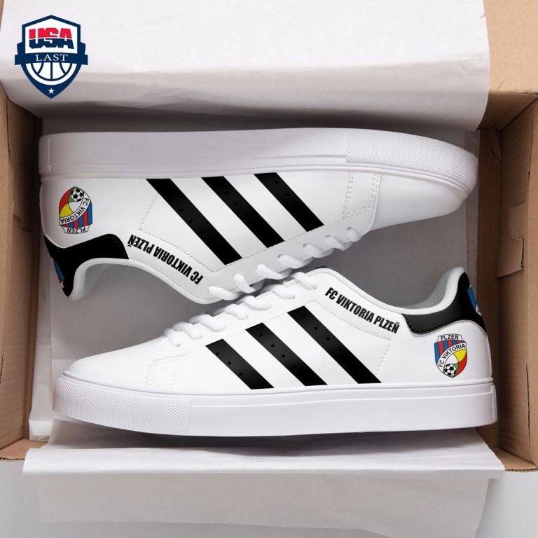 FC Viktoria Plzen Black Stripes Style 1 Stan Smith Low Top Shoes - Nice Pic