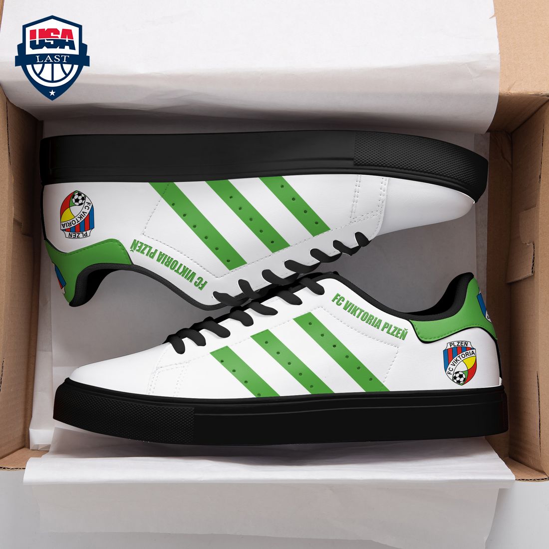 FC Viktoria Plzen Green Stripes Stan Smith Low Top Shoes – Saleoff