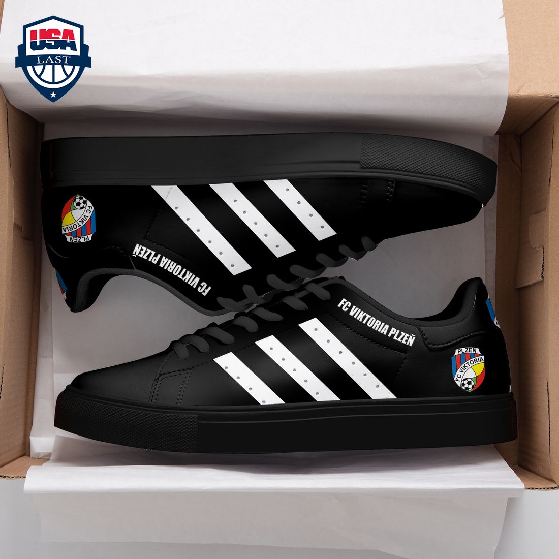 FC Viktoria Plzen White Stripes Style 2 Stan Smith Low Top Shoes – Saleoff