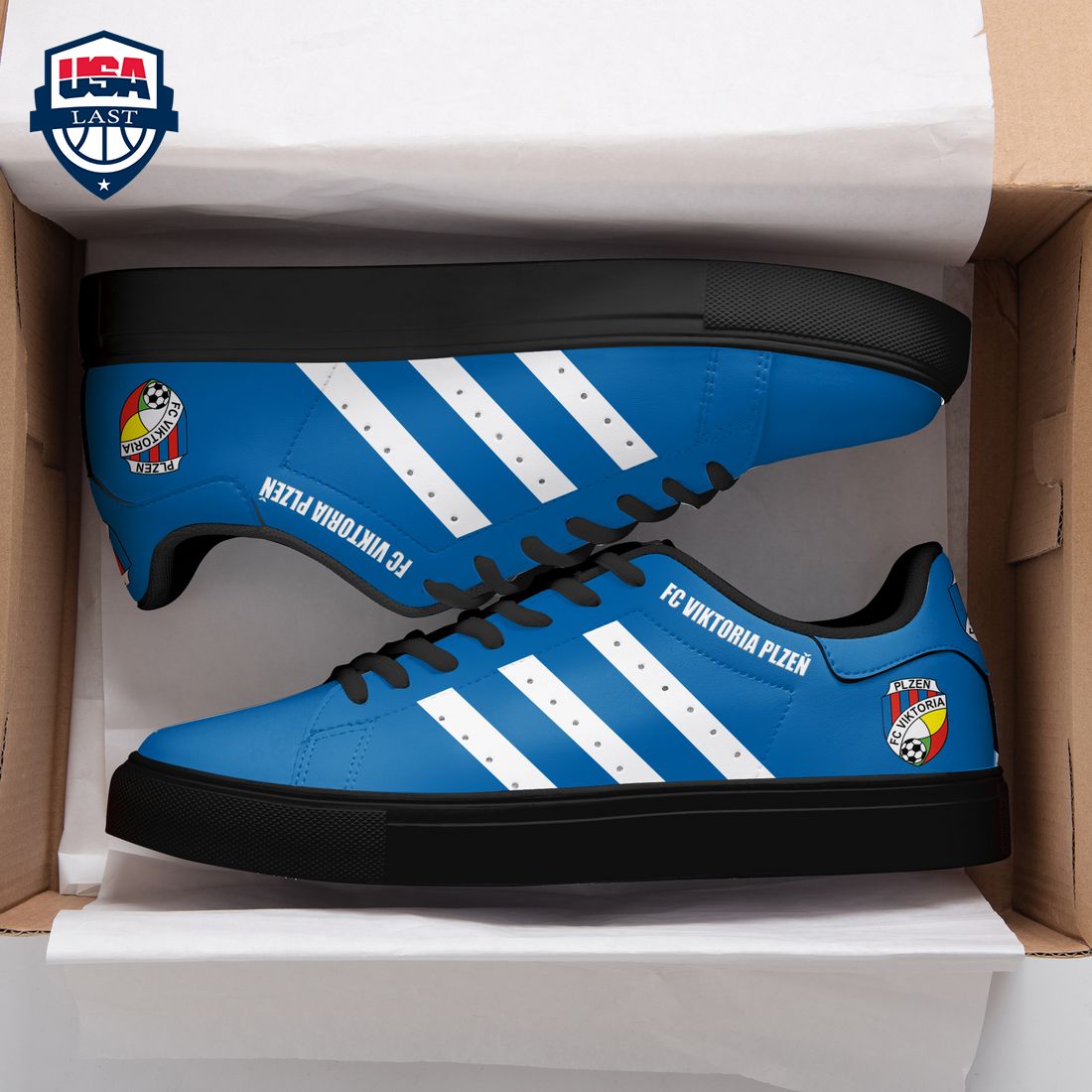 FC Viktoria Plzen White Stripes Style 3 Stan Smith Low Top Shoes – Saleoff