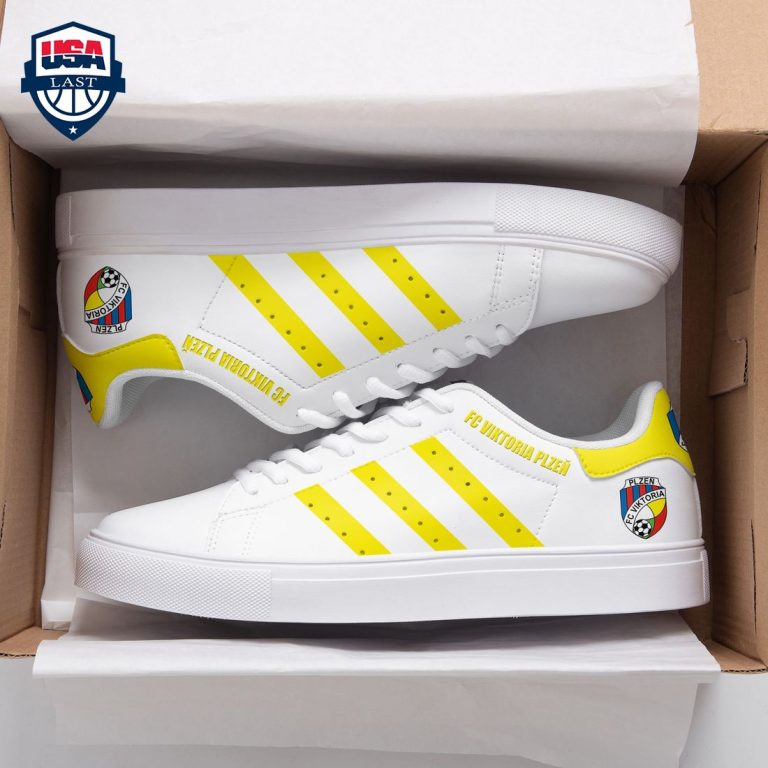 FC Viktoria Plzen Yellow Stripes Stan Smith Low Top Shoes - Nice elegant click