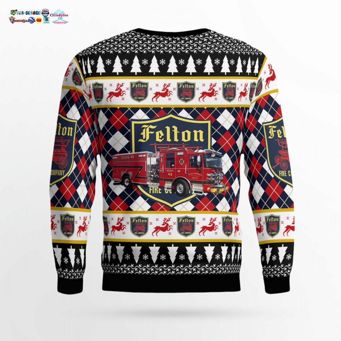 Felton Community Fire Company Squad 48 3D Christmas Sweater