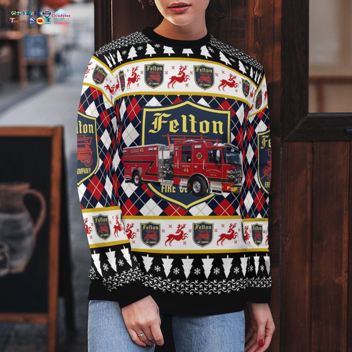 Felton Community Fire Company Squad 48 3D Christmas Sweater