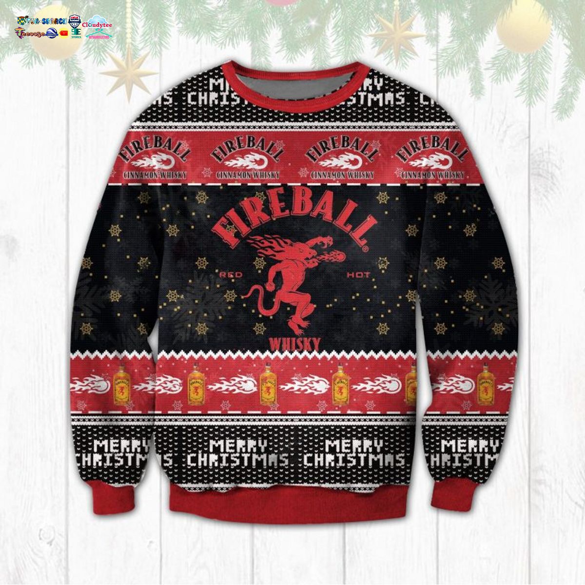 Fireball Santa Ver 2 Ugly Christmas Sweater