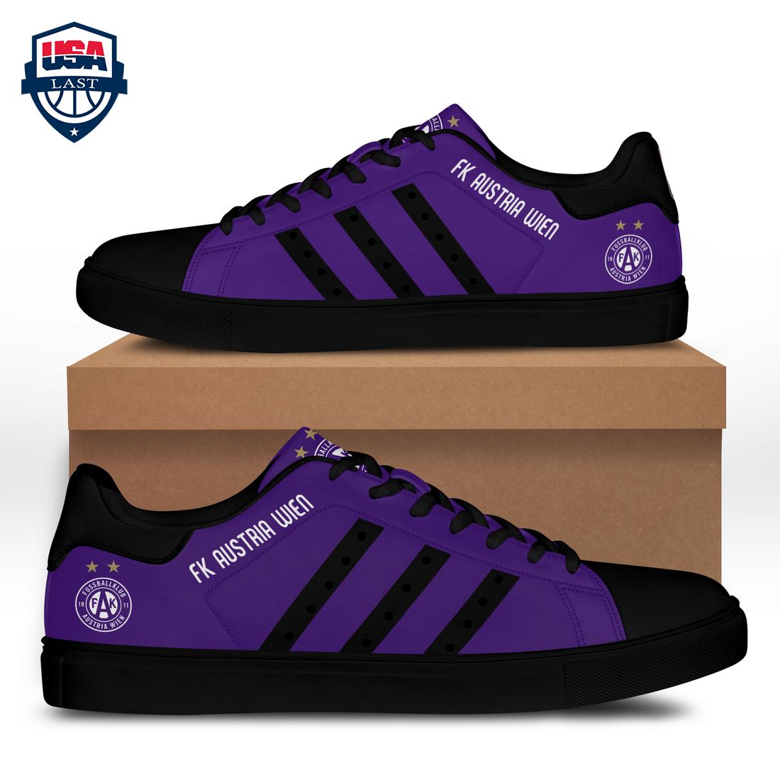 FK Austria Wien Black Stripes Style 1 Stan Smith Low Top Shoes – Saleoff