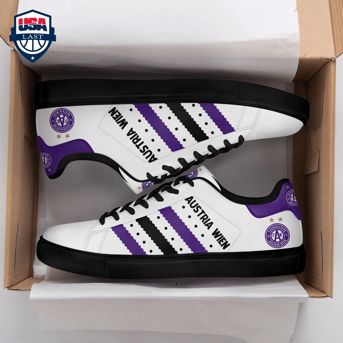 FK Austria Wien Purple Black Stripes Style 2 Stan Smith Low Top Shoes – Saleoff