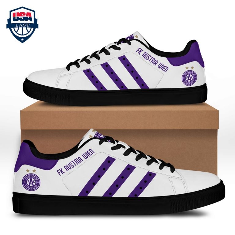 FK Austria Wien Purple Stripes Style 1 Stan Smith Low Top Shoes - Generous look
