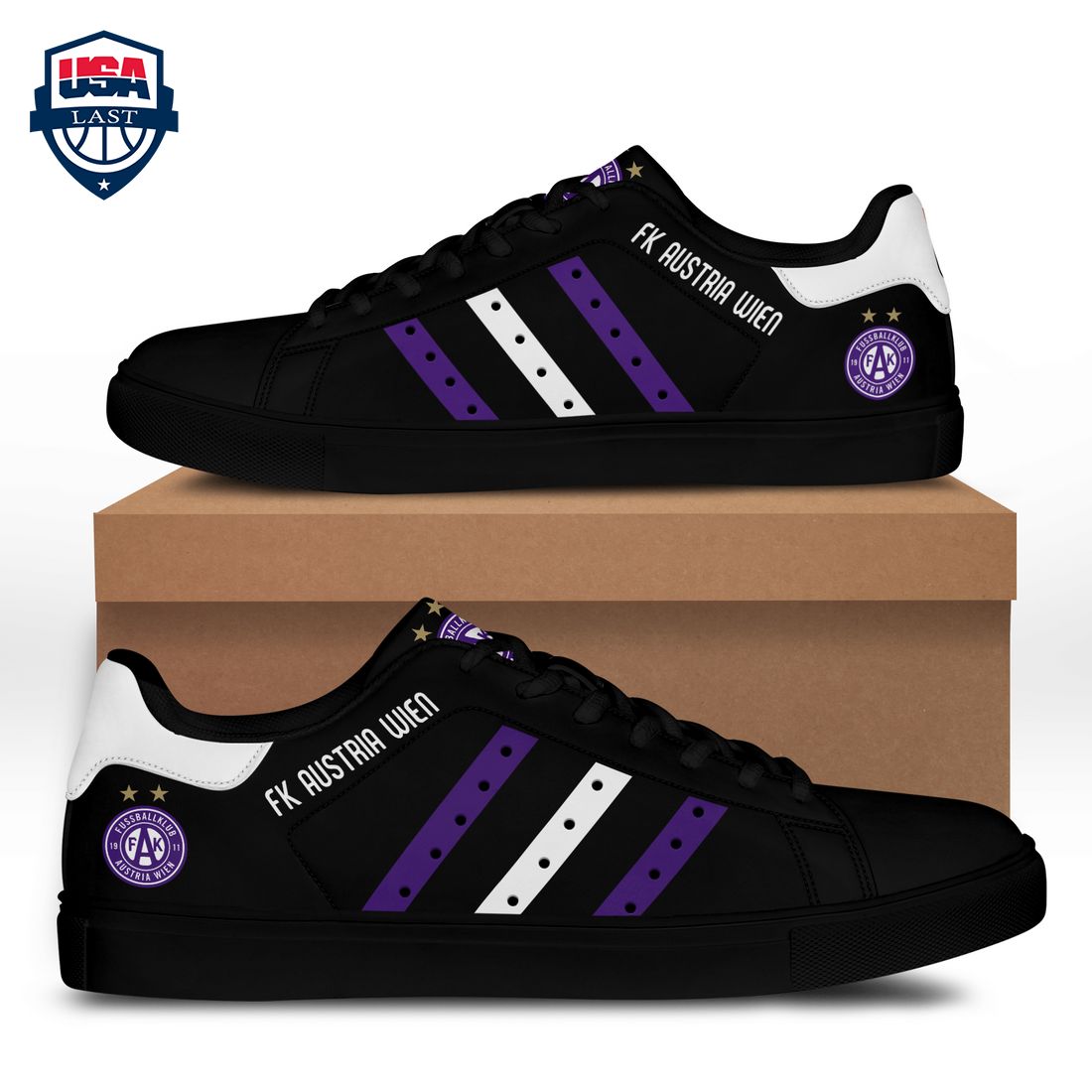 FK Austria Wien Purple White Stripes Style 1 Stan Smith Low Top Shoes – Saleoff