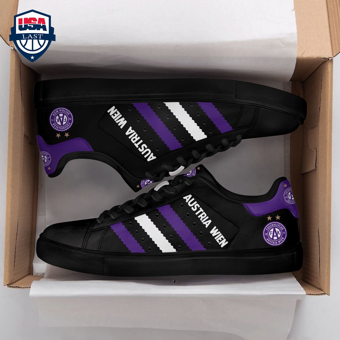 FK Austria Wien Purple White Stripes Style 2 Stan Smith Low Top Shoes – Saleoff