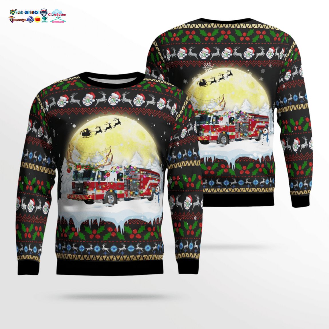 Florida Charlotte County Fire Department 3D Christmas Sweater