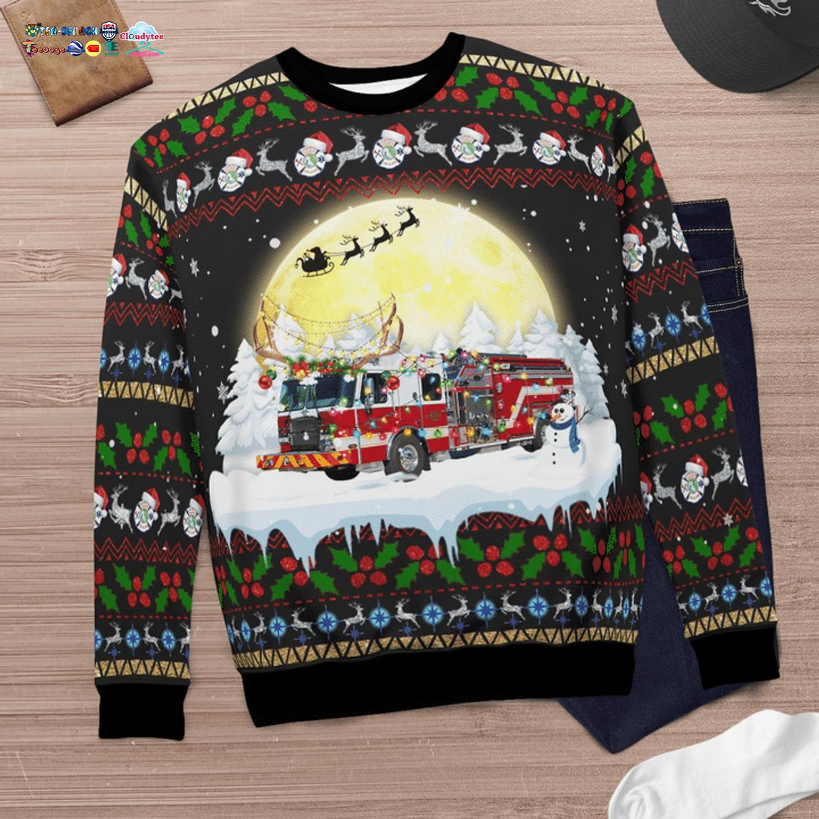 Florida Charlotte County Fire Department 3D Christmas Sweater