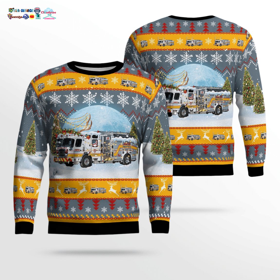 Florida Davie Fire Rescue Department 3D Christmas Sweater