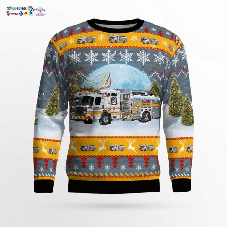 Florida Davie Fire Rescue Department 3D Christmas Sweater - Good look mam