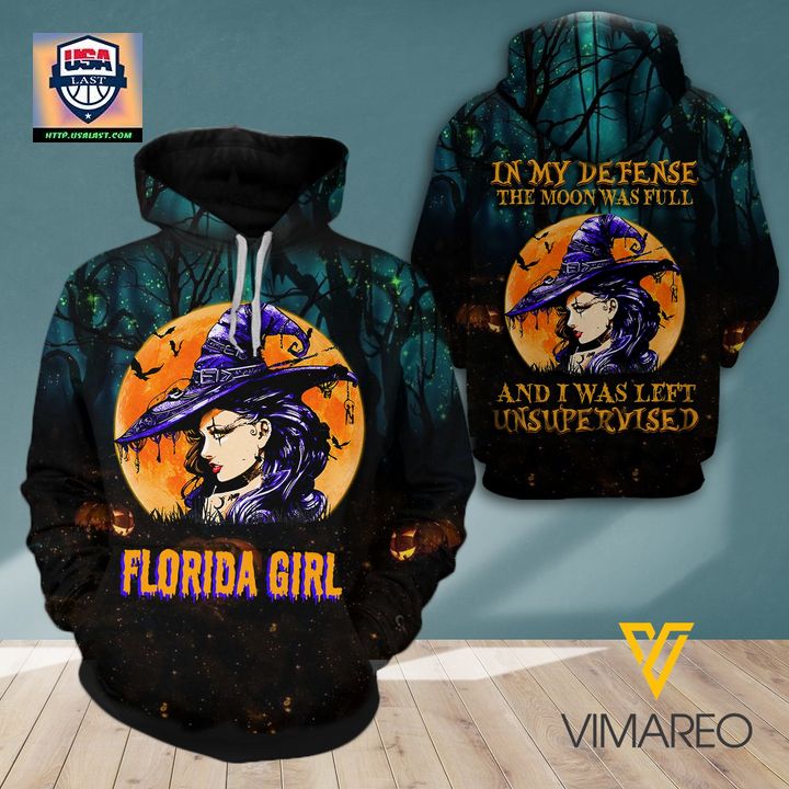 Florida Girl Happy Halloween 3D Full Print Hoodie - Generous look