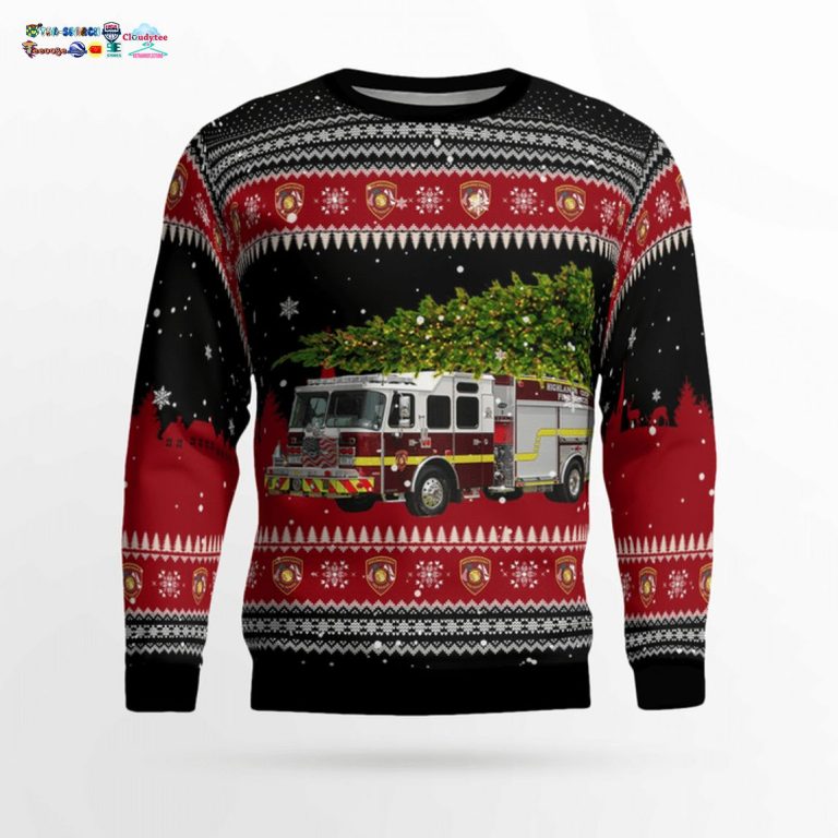 Florida Highlands County Fire Rescue 3D Christmas Sweater - You look lazy