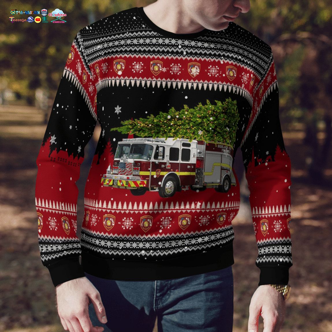 Florida Highlands County Fire Rescue 3D Christmas Sweater - Saleoff