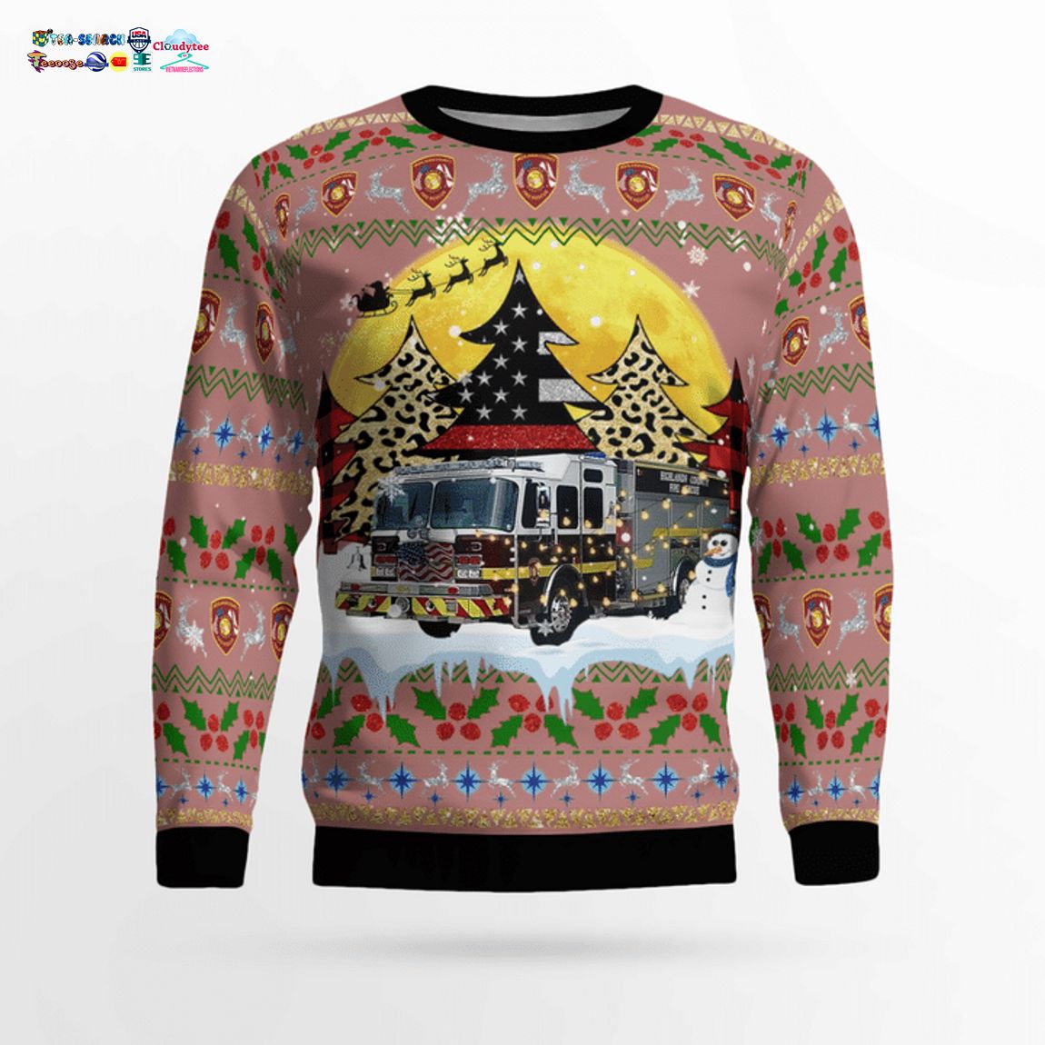 Florida Highlands County Fire Rescue Ver 2 3D Christmas Sweater