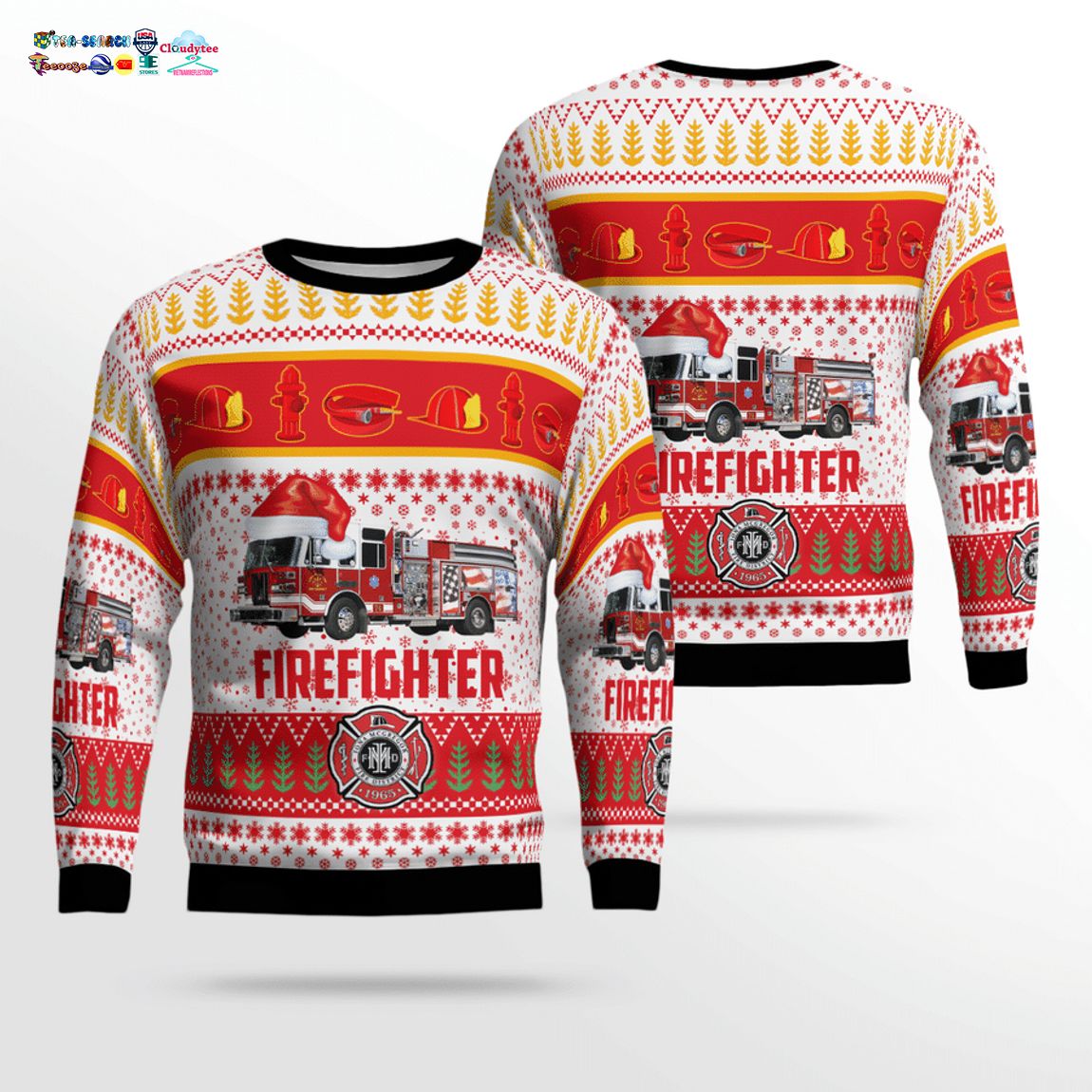 Florida Iona McGregor Fire Protection & Rescue Service District 3D Christmas Sweater