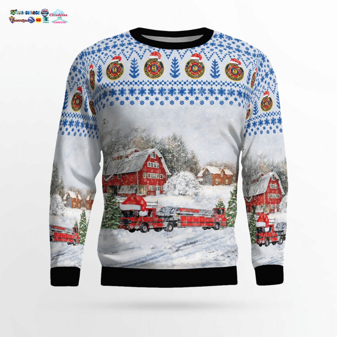 Florida Jacksonville Fire and Rescue Department Ladder 1 3D Christmas Sweater