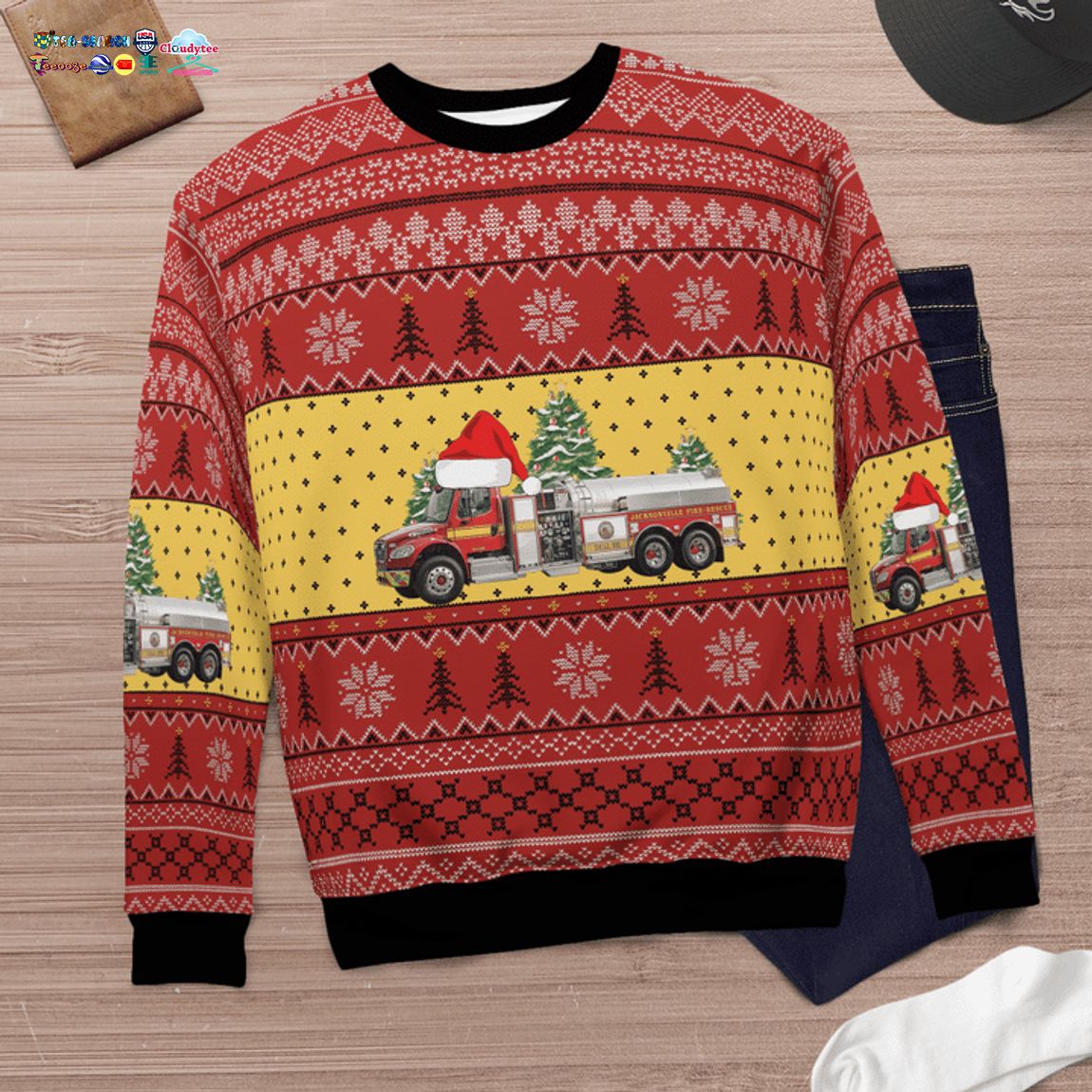 Florida Jacksonville Fire and Rescue Department Ver 2 3D Christmas Sweater - Saleoff