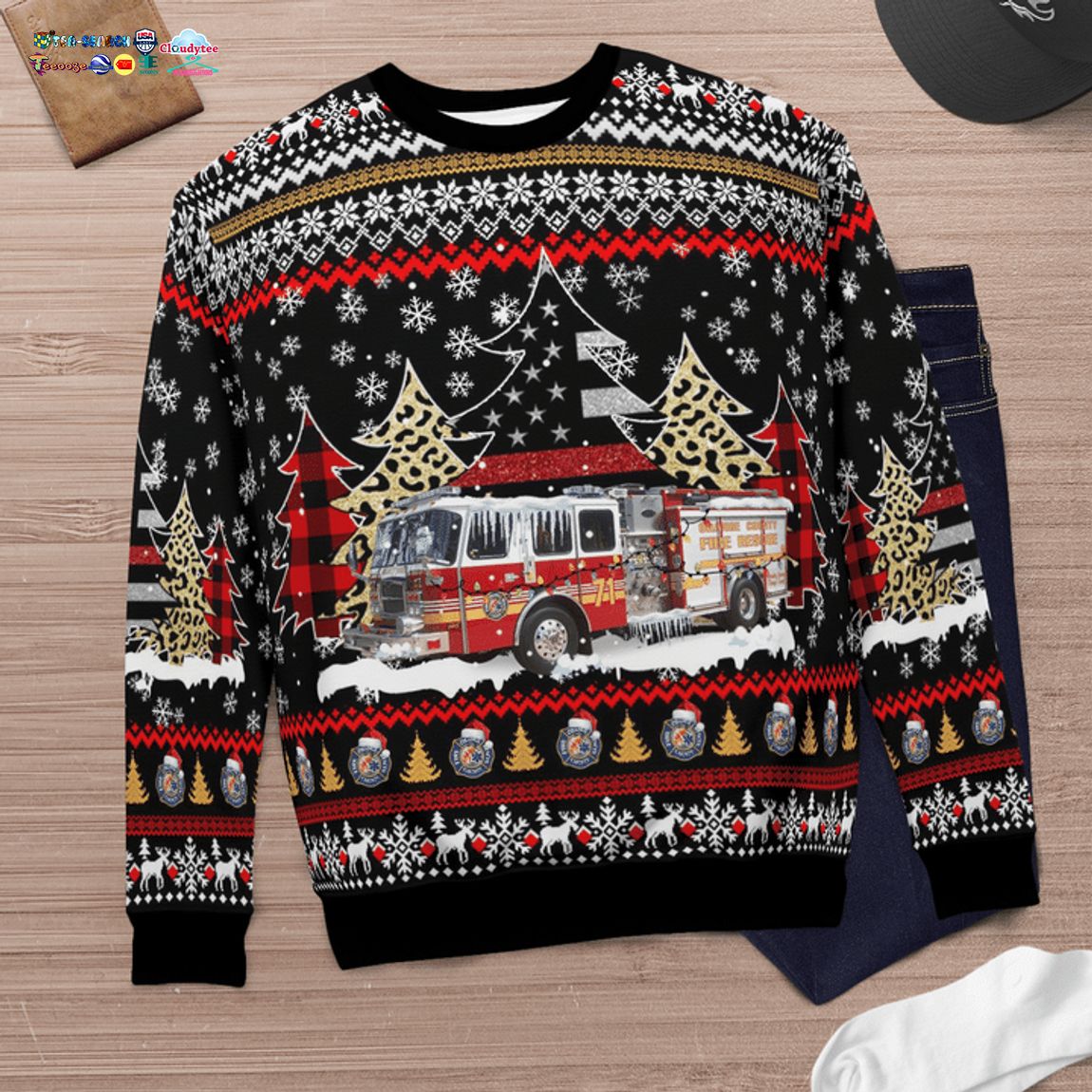 Florida Orange County Fire Rescue Department 3D Christmas Sweater - Saleoff