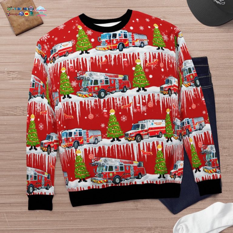 Florida Pasco County Fire Rescue Ver 2 3D Christmas Sweater - You look lazy