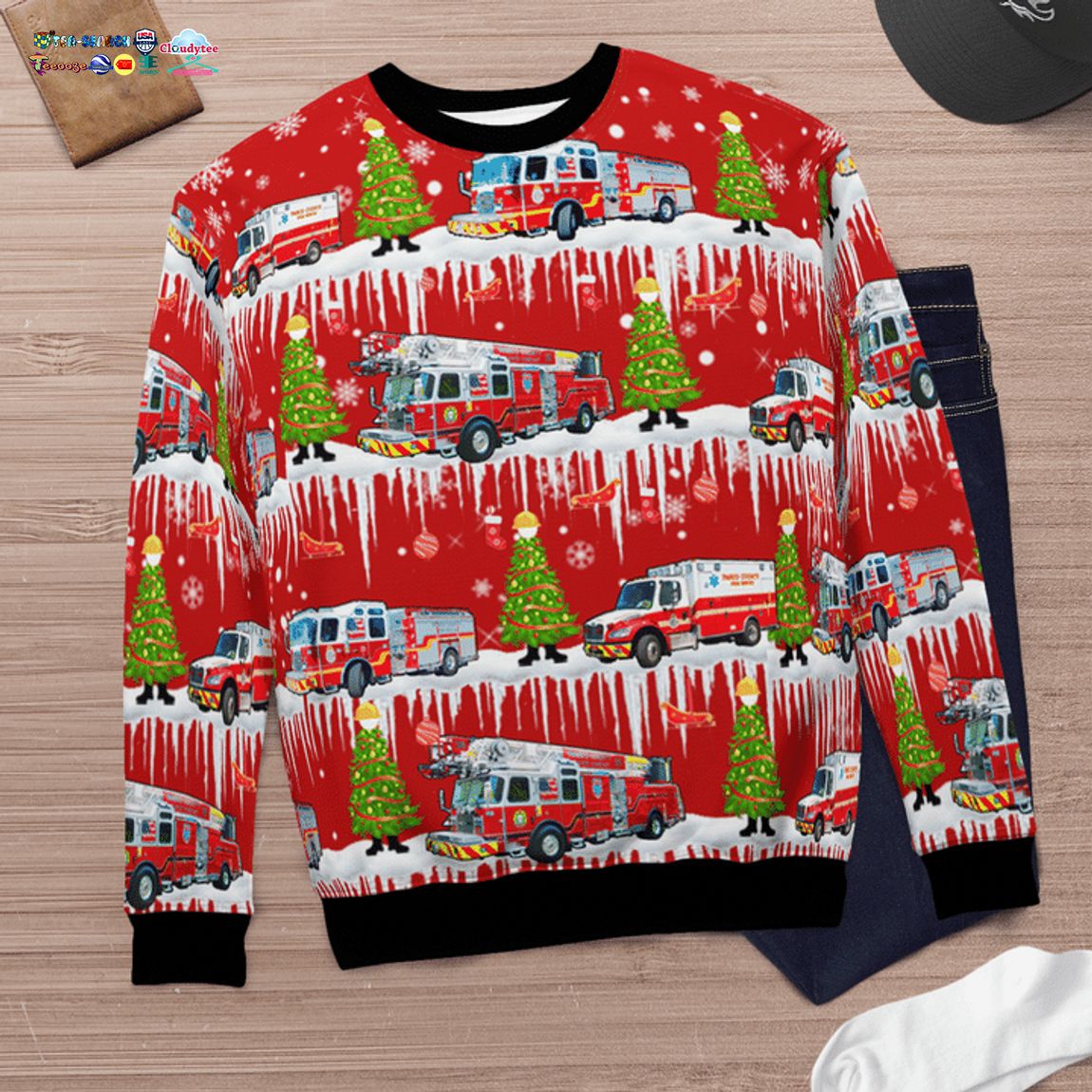 Florida Pasco County Fire Rescue Ver 2 3D Christmas Sweater - Saleoff