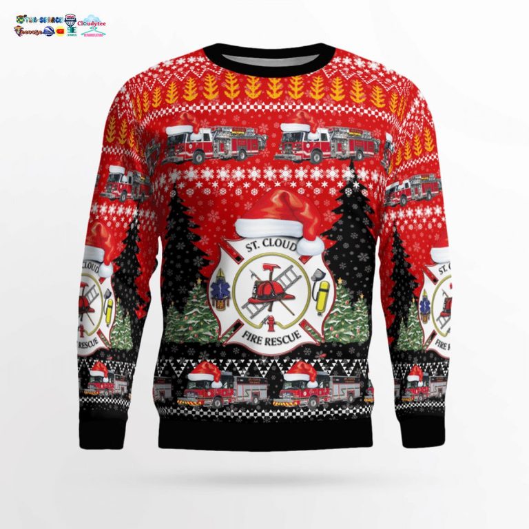 Florida St. Cloud Fire Rescue 3D Christmas Sweater - Long time